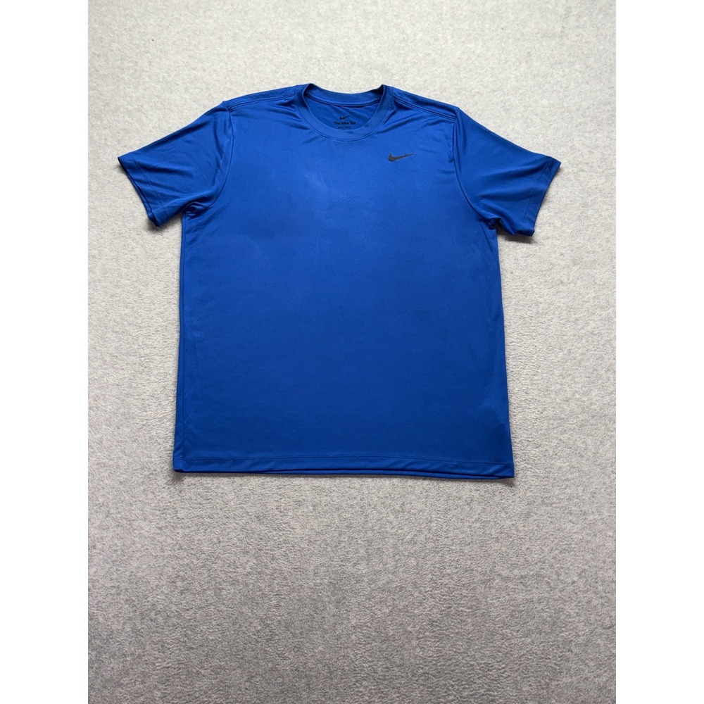 Nike Dri-FIT Mens Royal Blue Short Sleeve Performance T-Shirt Large L Swoosh